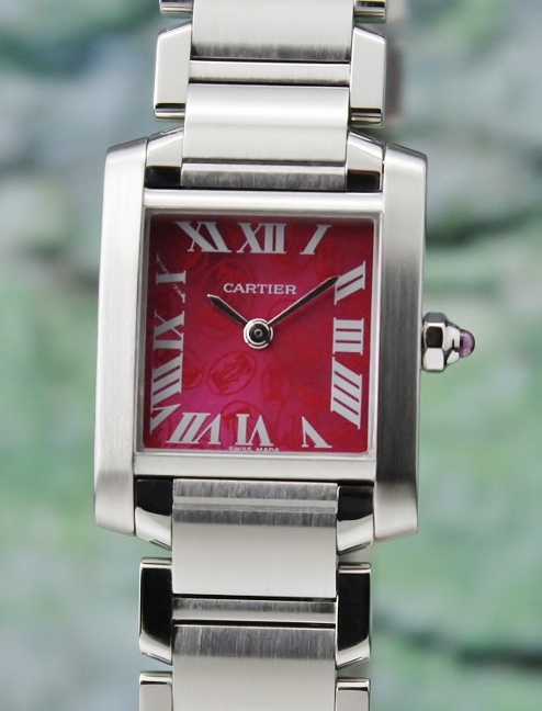 (image for) A CARTIER MID SIZE STAINLESS STEEL TANK FRANCAIS / 2384 / LIMITED EDITION